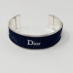 Repurposed Dior ribbon cuff bracelet